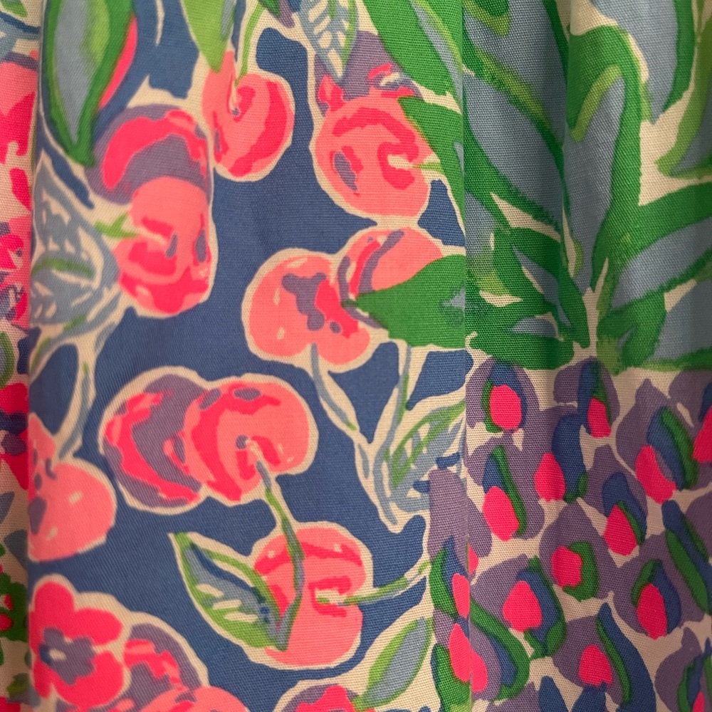 Floral Tiered V-Neck Mini Dress in Pink & Green - Picture 4 of 6